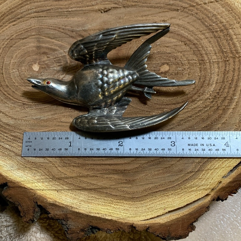 Big Metal Bird Pin. Brooch - Picture 4 of 6